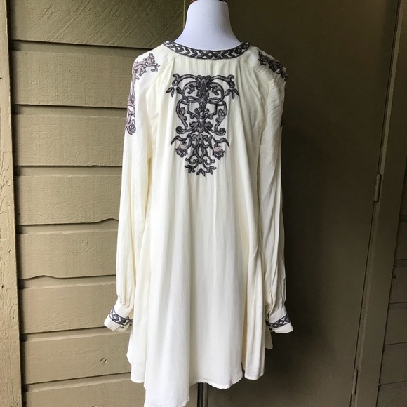Free People Long Sleeve Embroidered Tunic Size S - Picture 5 of 8
